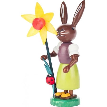 Alexander Taron 224-538 Dregeno Easter Ornament - Rabbit Holding Flower